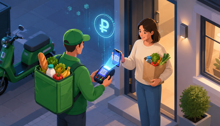 Цифровой рубль в доставке при оплате заказа курьеру через QR-код